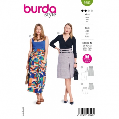 Patron Burda 5653 Jupe 38-50