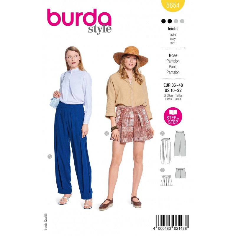 Patron Burda 5654 Pantalon 38-50 