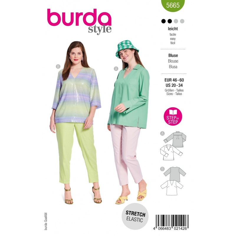 Patron Burda Curvy 5665 Chemisier 48-62 