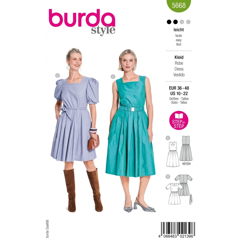 Patron Burda 5668 Robe 38-50