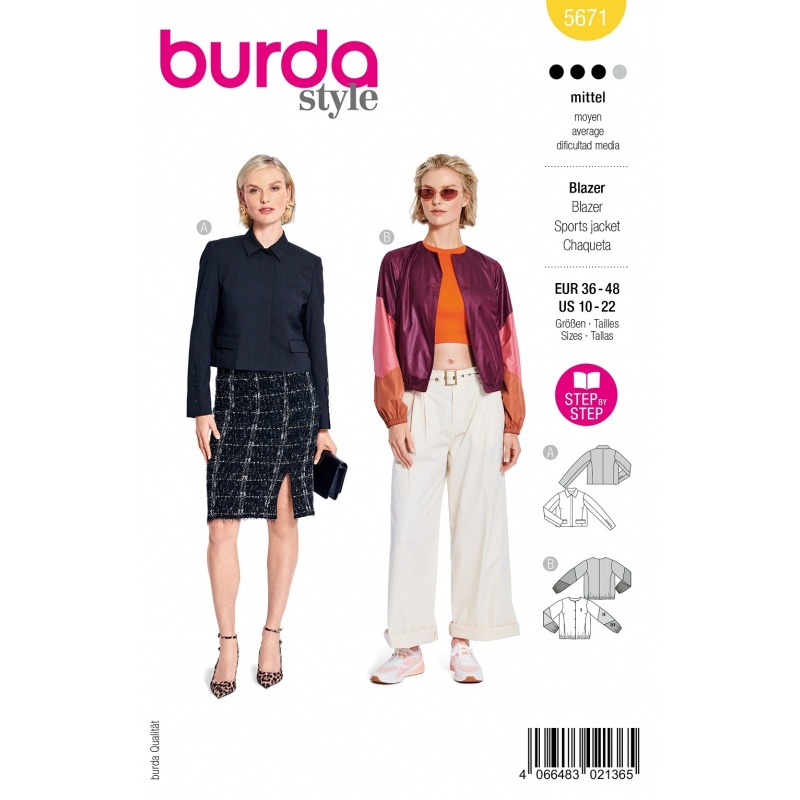 Patron Burda 5671 Veste 38-50 
