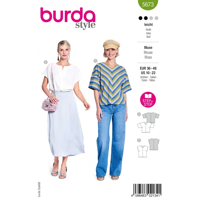 Patron Burda 5673 Chemisier 38-50 