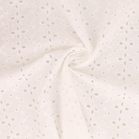 Tissu Borderie Coton Uni Blanc