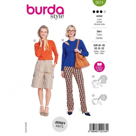 Patron Burda 5674 Tshirt 38-50 