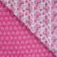 Tissu Coton Matelassé Double Face Imprimé Fleurs Fuchsia