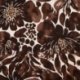 Tissu Satin Viscose Imprimé Fleurs Marron