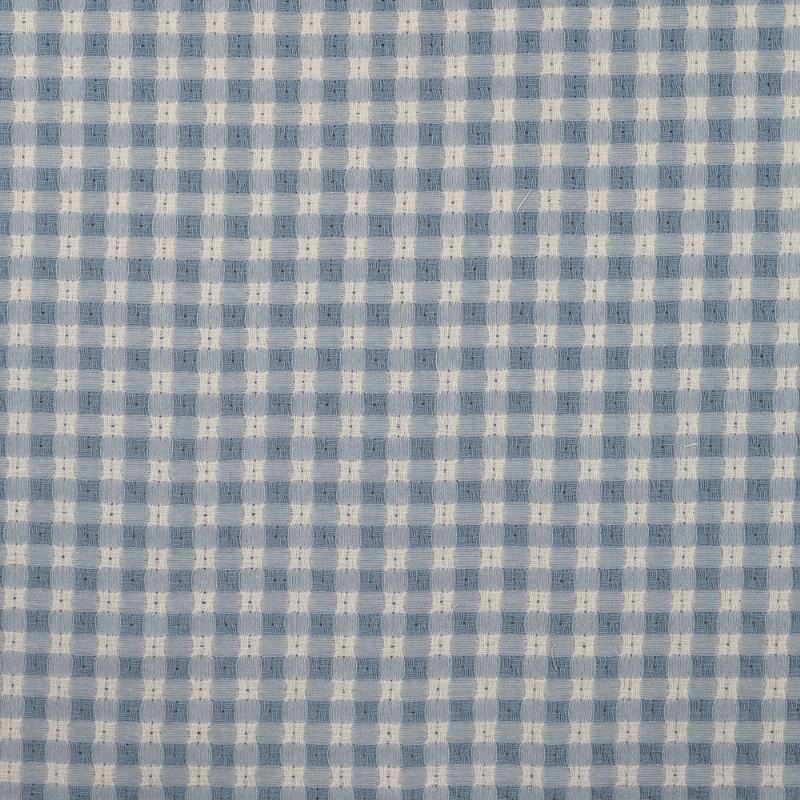 Tissu Carreaux Tissé Teint Bleu 