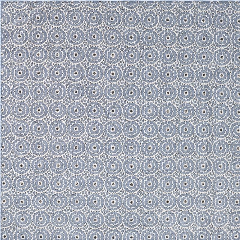 Tissu Coton Broderie Anglaise Bleu