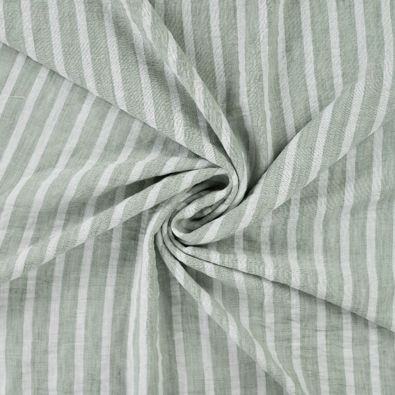Tissu Effet Lin Rayure Kaki