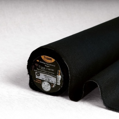 Tissu T100n-entoilage Tissé Thermocollant Noir