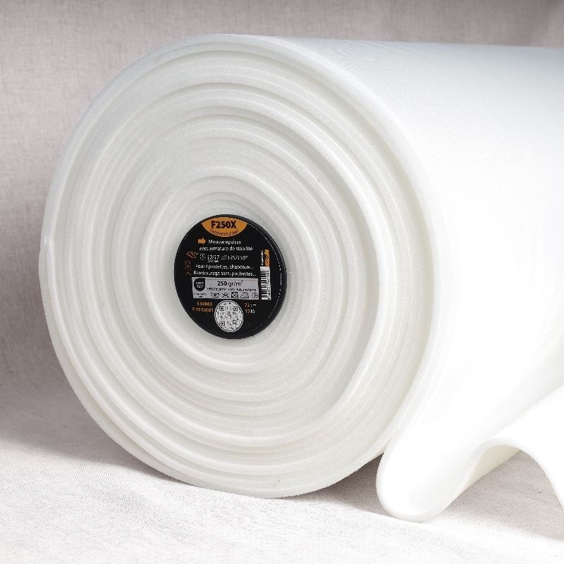 Tissu F250x-mousse Thermocollante Epaisse Blanc