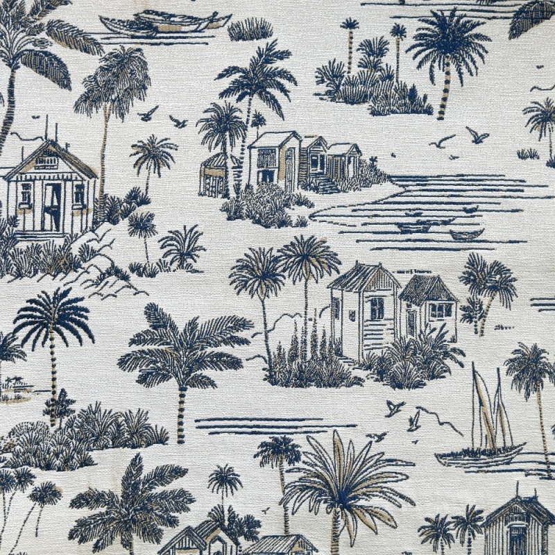 Tissu Jacquard Rivage Bleu