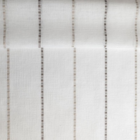 Tissu Etamine Rayée Pola Chocolat