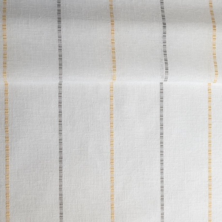 Tissu Etamine Rayée Pola Jaune