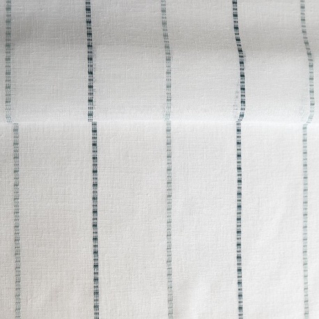 Tissu Etamine Rayée Pola Bleu