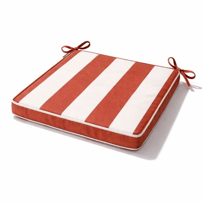 Galette de Chaise Rayée Arcachon Coloris Terracotta 40x40 cm