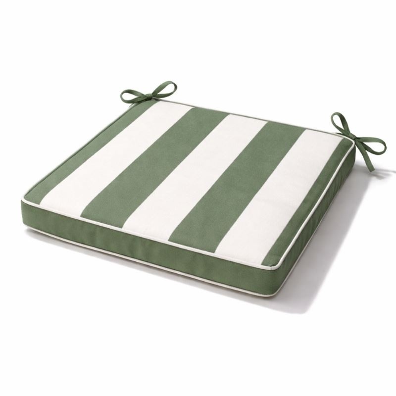 Galette de Chaise Rayée Arcachon Coloris Olive 40x40 cm