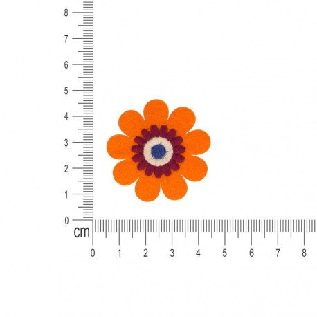 Ecusson fleurs - Orange