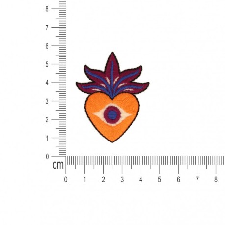 Ecusson coeur sacre - Orange