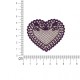 Ecusson coeur dentelle - Violet
