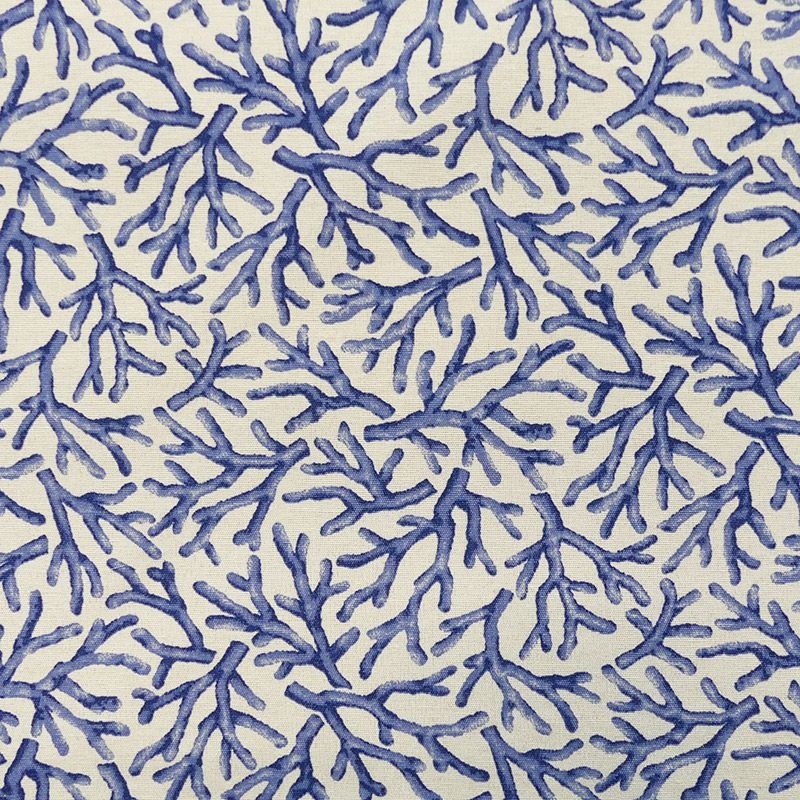 Tissu Imprimé Coralium Bleu