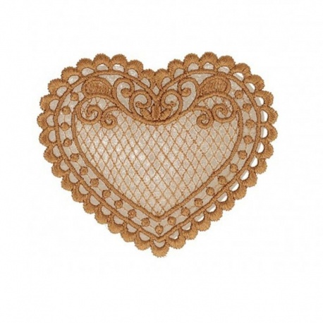 Ecusson coeur dentelle - Beige