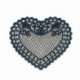 Ecusson coeur dentelle - Bleu