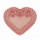 Ecusson coeur dentelle - Fuchsia
