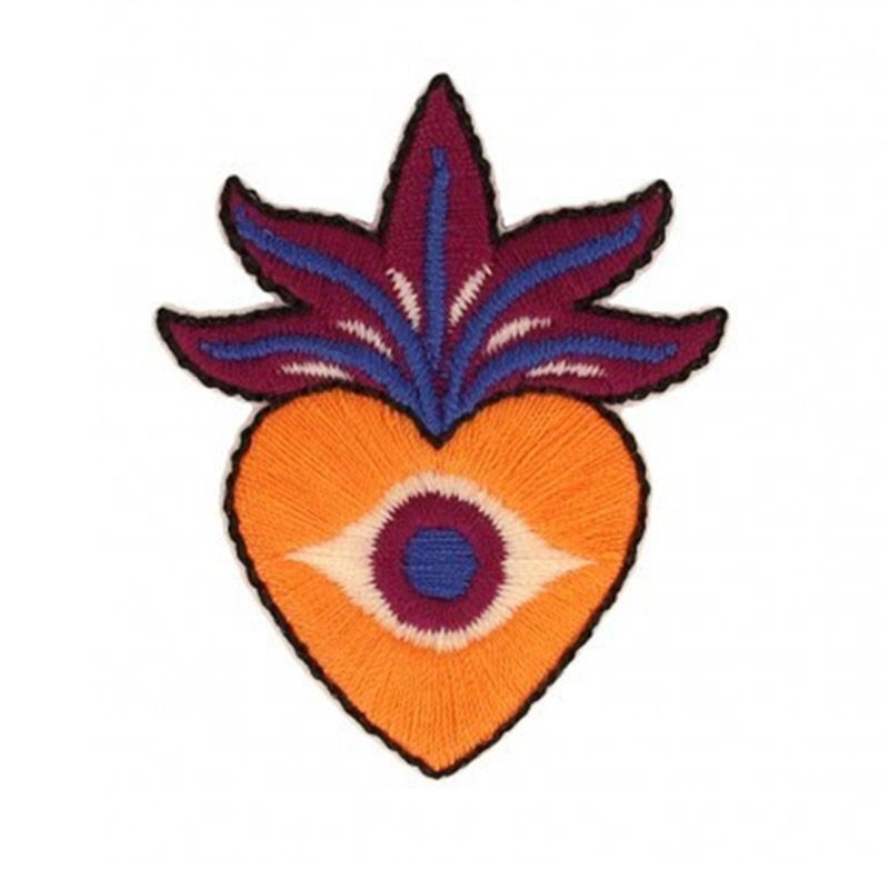 Ecusson coeur sacre - Orange