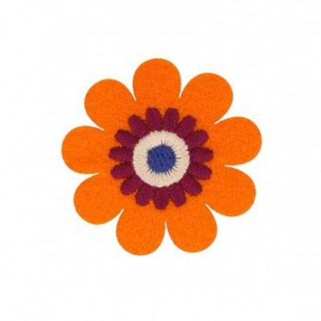 Ecusson fleurs - Orange