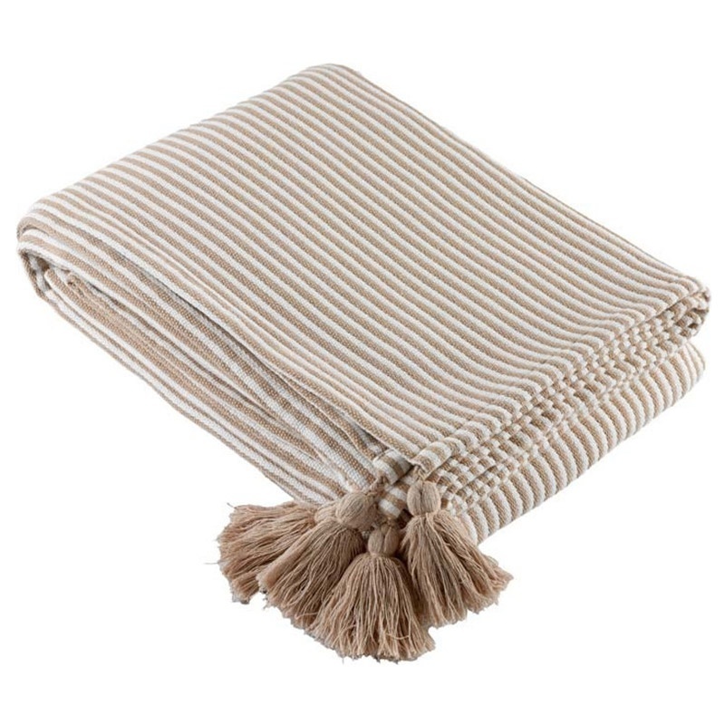 Plaid Faros Raye Naturel 