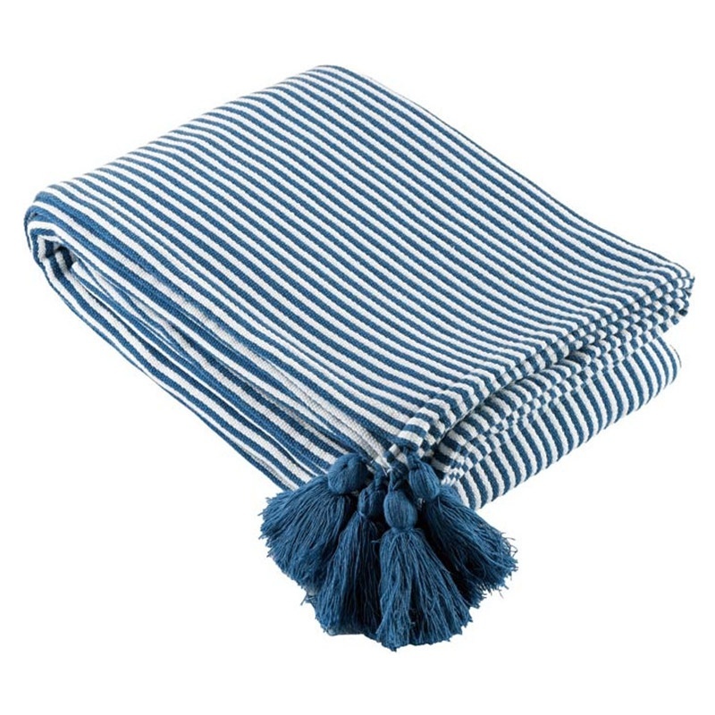 Plaid Faros Raye Bleu