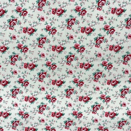 Tissu Cretonne Suzanne Coloris Lin rouge