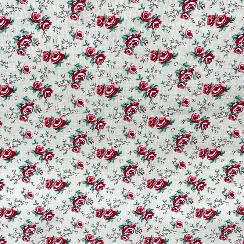 Tissu Cretonne Suzanne Coloris Lin rouge