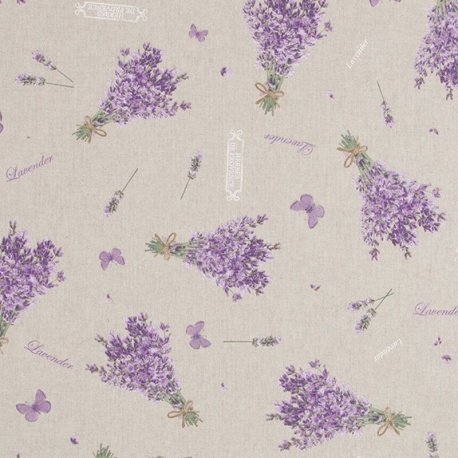 Tissu Demi Panama Lavender Fond Coloris Lin