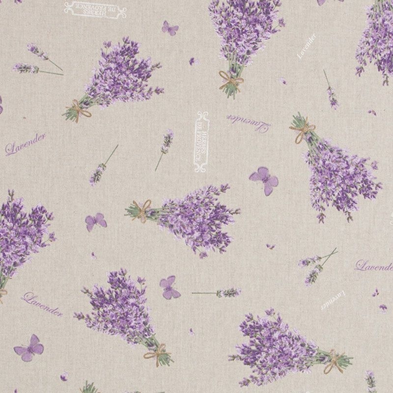 Tissu Demi Panama Lavender Fond Coloris Lin