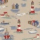 Tissu Demi Panama See Shore Coast Fond Coloris Lin