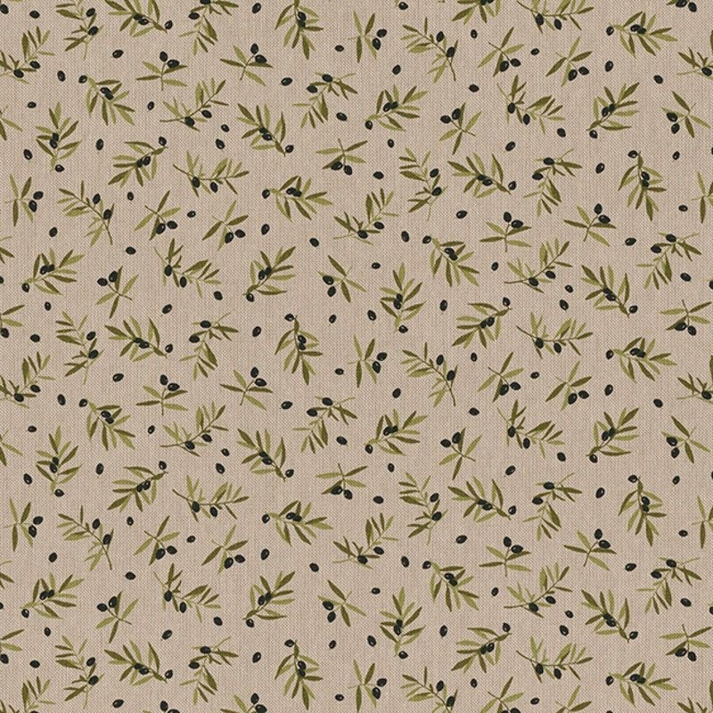 Tissu Demi Panama Black Olive Fond Coloris Lin