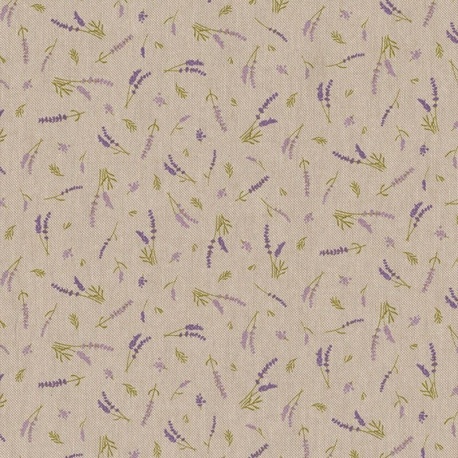 Tissu Demi Panama Lavender Flavour Fond Coloris Lin