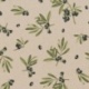 Tissu Demi Panama Olive Branch Fond Coloris Lin
