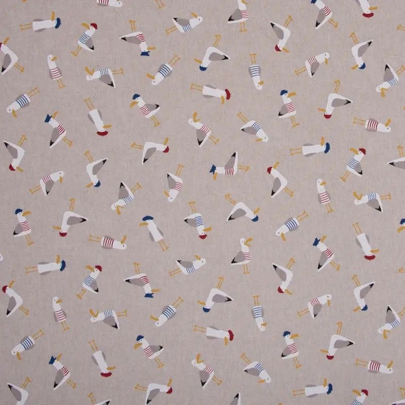 Tissu Demi Panama Seagull Dress Up Fond Coloris Lin