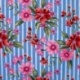 Tissu Coton Elasthanne Rayure Imprimé Rose