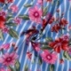 Tissu Coton Elasthanne Rayure Imrimé Rose