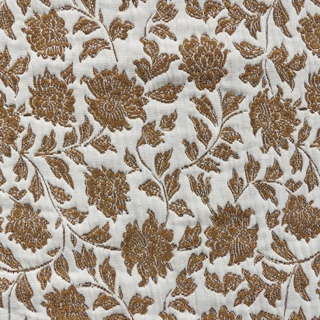 Tissu Jacquard Deepsi Blanc et ocre