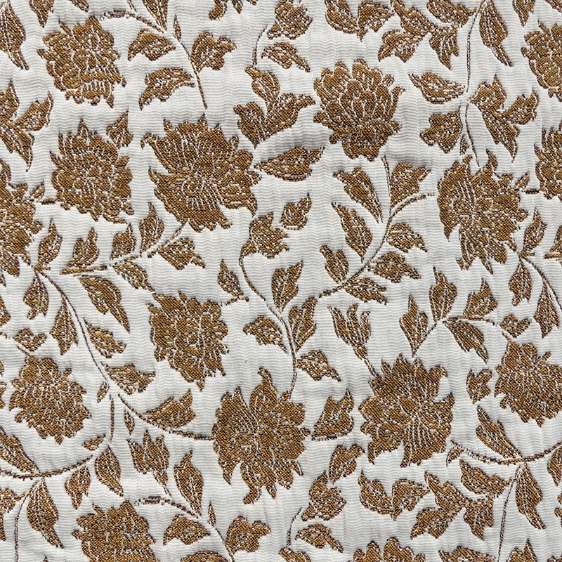 Tissu Jacquard Deepsi Blanc et ocre