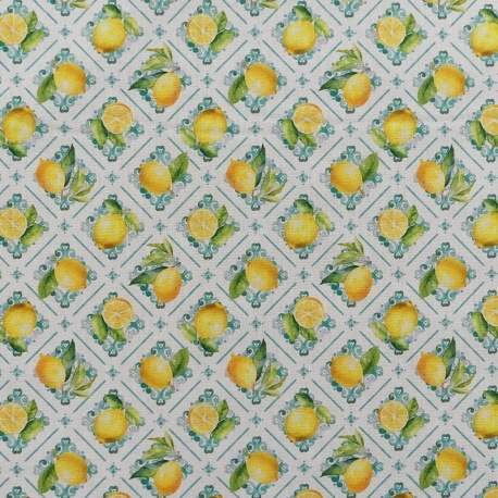 Tissu Imprimé Limonite Blanc