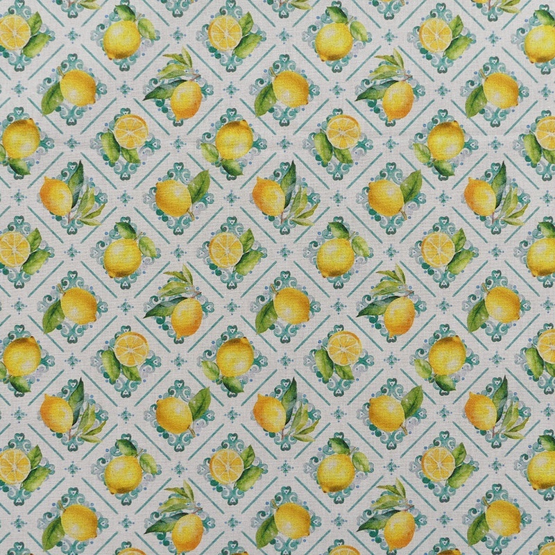 Tissu Imprimé Limonite Blanc