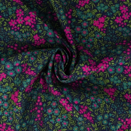 Tissu Popeline Imprimée Digitale Fuchsia 