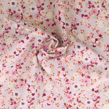 Tissu Popeline Imprimée Digitale Digitale Bordeaux