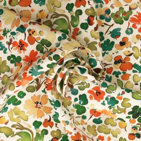 Tissu Popeline Imprimée Digitale Digitale Vert 